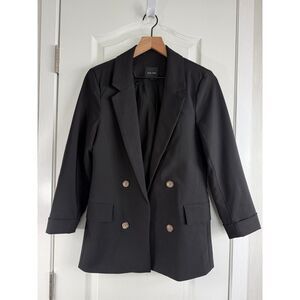 Love Tree Women's Black Blazer Jacket Open Front Polyester Spandex Size S Small